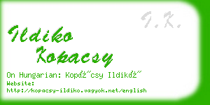 ildiko kopacsy business card